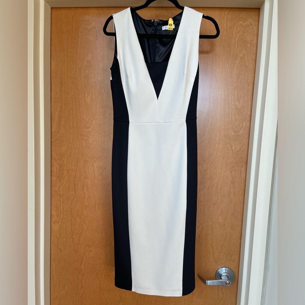 Black and white midi dress